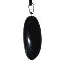 Turmalin Stein Anhänger | Schwarzer Turmalin/Schörl Edelstein| Trommelstein Kettenanhänger mit 925 Silber Öse