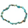 Türkis Trommelstein Armband auf Strechband, Armschmuck mit kleinen echten Edelsteinen