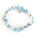 Larimar, Atlantis-Stein Armschmuck, hellblau Stretch-Armband, Echte Edelsteine auf elastischem Strechband, Splitterarmband