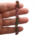 Turmalin Edelstein Armband, aus unregelmäßigen, kleinen bunten Turmalin Steinen, Stretch Armband Turmalin Kristalle, Schutzstein Splitterarmband für Damen und Herren