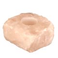 Rosenquarz Stein Teelichthalter, Naturstein Brocken, Edelstein Teelicht hell-rosa Quarz, Kerzen-Halter, hübsches Stimmungslicht