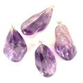 Amethyst Trommelstein Anhänger, Ketten Anhänger mir Silber Schlaufe
