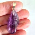Amethyst Trommelstein Anhänger, Ketten Anhänger mir Silber Schlaufe