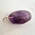 Amethyst Trommelstein Anhänger, Ketten Anhänger mir Silber Schlaufe