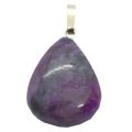 Anhänger Sugilith mit 925 Silber Öse, kleiner hübscher Edelsten Kettenanhänger, Halsschmuck in hell violett für Damen und Herren