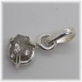Roh-Diamant Schmuck Anhänger Silber, echter Diamant Stein Kettenanhänger kaufen, Naturdiamant Rohstein mit Silber fassung