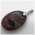 Eudialyt Schmuckanhänger | Edelstein Kettenanhänger mit beweglicher Silber Öse | Anhänger oval | N5