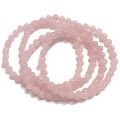 Rosa Quarz Stretch-Perlen-Armband | Rosa Kristall Heilstein Kugelarmband für Damen und Herren | Echtes Edelstein Schmuck Armband | Rosenquarz Stein der Liebe