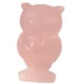 Eule aus rosa Quarz, Edelstein Tier Eule ca.5 cm, Rosenquarz Stein Figur