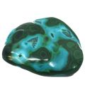 Chrysokoll-Malachit Trommelstein gross | Edelstein-Minaral poliert |Natürlicher Chrysocolla Malachit blau-grün | unbehandeltes Sammlerstück N164