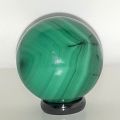 Malachit Edelstein Kugel | Malachitkugel ca. 40 mm Durchmesser | positiv für Körper und Seele, Glücksbringer und Kraftstein | Deko-Kugel N148