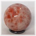 Sonnenstein Kugel, Edelstein Kugel ca. 35mm mit Aufstellring, Dekorations-oder Massage Kugel, N69
