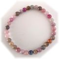 Saphir bunt Armband | Echtes Saphir Stein Kugel-Armband | Bunter Saphir Perlen-Armband 6 mm | Stretch-Armband