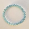 Aquamarin Perlenarmband, Edelstein Armband auf elastischem Faden, Kugeln ca. 6mm/dm