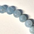 Aquamarin Perlenarmband, Edelstein Armband auf elastischem Faden, Kugeln ca. 6mm/dm