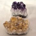 Citrin und Amethyst Drusenstücke im Set, zur Dekoration, als Geschenk, zum sammeln, N538