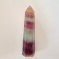 Fluorit Stand-Spitze, Candy Fluorit Obelisk, echte Regenbogenfluorit Steinspitze, N139