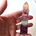Fluorit Stand-Spitze, Candy Fluorit Obelisk, echte Regenbogenfluorit Steinspitze, N139
