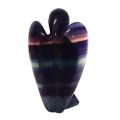 Fluorit Edelstein Engel, Schutzengel, schöner Regenbogen-Fluoritengel, Steinengel zur Dekoration, ca.7cm