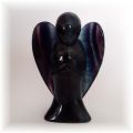 Regenbogen Fluorit XL Engel, schöner, dekorativer Schutzengel, Steinengel zur Dekoration, ca. 15 cm
