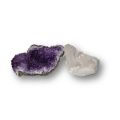 Amethyst Drusenstück, Bergkristall Spitzengruppe, Natur belassene Dekosteine im Set zum verschenken, für Sammler, N110