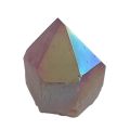 Aqua Aura Quarzspitze, Amethystspitze Gold bedampft, poliert mit Standfläche, Therapie Kristall, Dekoration, N106