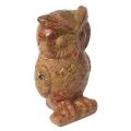 Eule aus Unakit-Epidot, Edelstein Tier Eule der Weisheit, ca.5 cm, Stein Figur