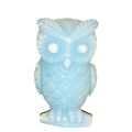 Eule aus Opal Glas Edelsteintier, Eule der Weisheit ca.5 cm, Tierfigur Geschenk, Dekoration