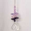 Fensterdeko Hängend, Fensterschmuck Kristalle rosa-violett, Fensterhänger, Hängedekoration