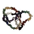 Chakra Edelstein Splitter-Armband, Edelstein Mix Armschmuck mit Strechband für Damen und Herren