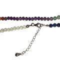 Chakra Edelstein Kette, facettierter Perlen Schmuck 7 Farben, Energiekette für Damen und Herren, Silber Verschluss