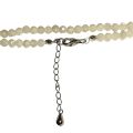 Mondstein weiss Halsschmuck, Steinschmuck Kette facettierte Kugel, Silber Verschluss