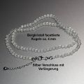 Kristall Edelstein Halskette mit facettierten Bergkristall Kugeln, Silber Verschluss mit Verlängerung