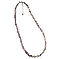 Regenbogen-Fluorit Halsschmuck, Steinschmuck Kette facettierte Kugel, Silber Verschluss