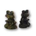 Frosch sitzend, Edelstein Tier aus kanadischer Jade, Handarbeit, ca. 60 mm, Dekofigur