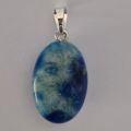 Afghanit Kettenanhänger, Afganite Stein blau mit Silber Öse, Halsschmuck, Anhänger für Kette oder Band, A494