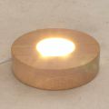 LED Leuchtsockel, warmes Licht, Holzsockel mit 6 LED`s, ca 8 cm Durchmesser, zum beleuchten ihrer Dekoartikel, USB -Anschluss