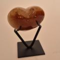 Achat Geoden Herz auf Ständer zur Dekoration, Edelstein Achatherz, N169