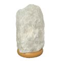 Bergkristall Rohsteinlampe, ca.3-4 kg, Naturgewachsene Kristall Stein Lampe kaufen, Edelsteinlampe mit Holzsockel, Stein-Leuchte