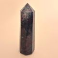 Kyanit (Disthen) mit Rubin Standspitze, Edelstein Obelisk, Cyanit-Rubin Spitze N270