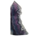 Regenbogen-Fluorit Steinspitze, Fluorit Kristall Obelisk, besondere Fluorit Standspitze, N484