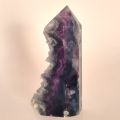Regenbogen-Fluorit Steinspitze, Fluorit Kristall Obelisk, besondere Fluorit Standspitze, N484