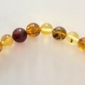 Bernstein Kugelarmband auf elastischem Faden, mehrfarbiger baltischer Amber, Schmuck-Armband-Kette