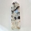 Mondstein Obelisk, weißer Labradorit, Regenbogen Mondstein, blau schimmernde Standspitze, N121