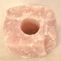 Rosenquarz Stein Teelichthalter, Edelstein Teelicht rosa Quarz, Kerzen-Halter, hübsches Stimmungslicht, N120