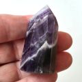Chevron Amethyst Standspitze, polierte Dekospitze, Edelstein Dogtooth-Amethyst Spitze, N38