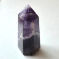 Chevron Amethyst Standspitze, polierte Dekospitze, Edelstein Dogtooth-Amethyst Spitze, N38