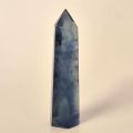 Fluorit blau Kristall Point, Edelstein Standspitze, Therapiestein, Heilsteinspitze, Turm-Obelisk N102