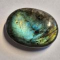 Labradorit polierter Edelstein, Trommelstein flach, blau schimmernder Handschmeichler, Naturstein, Sammelobjekt, N34