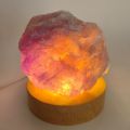 Amethyst Faustbrocken, beleuchtet auf LED Sockel, Echter Rohstein Natur belassen, N420